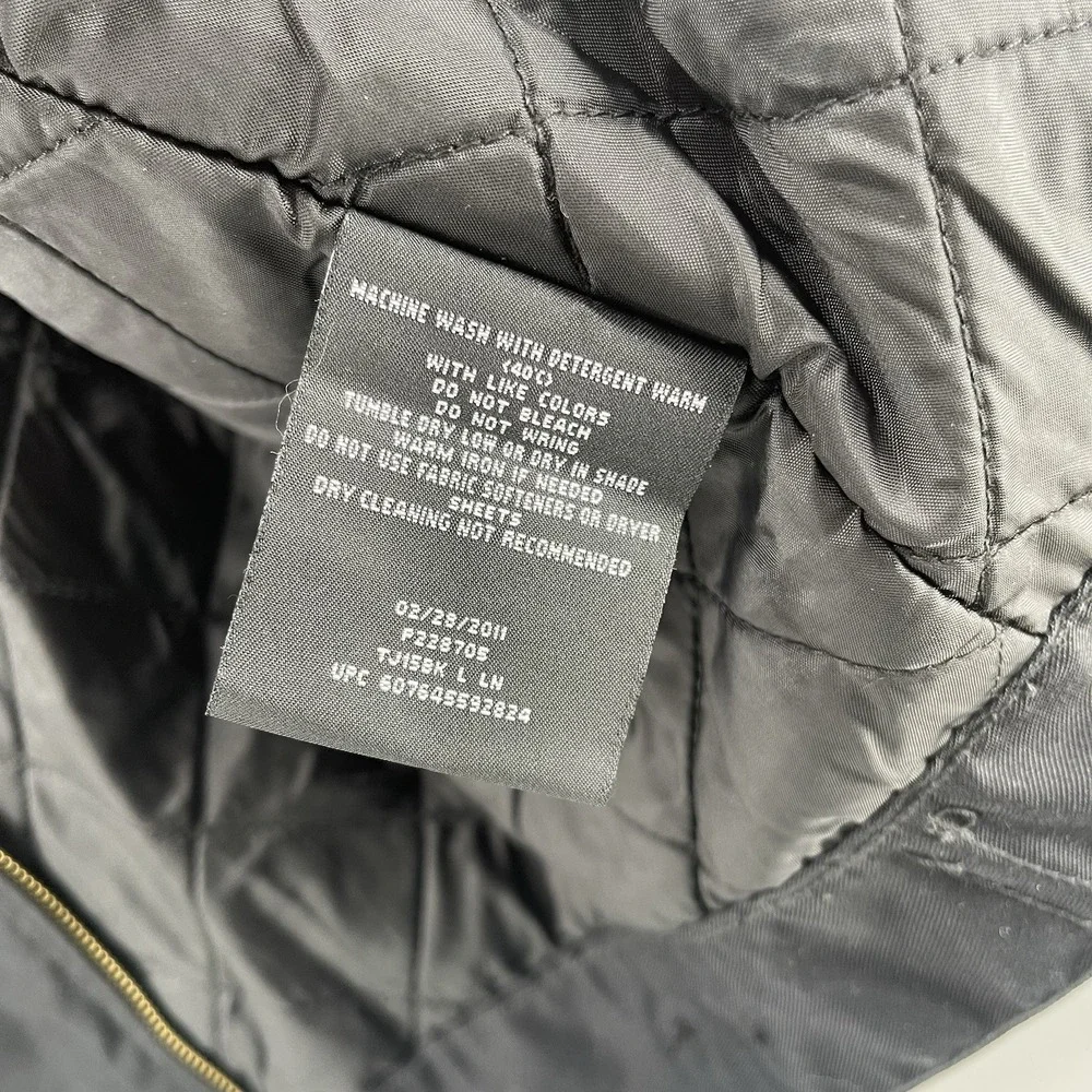 Dickies Work Jacket Black L Long Chore Jacket Workwear Full Zip Utility